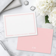 Monograma Minimalista de Dos Bordes Rosa Rubor