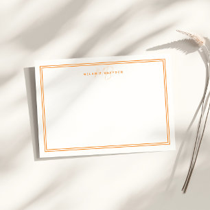 Tarjeta Pequeña Monograma Minimalista de Moda simple Naranja de do