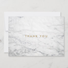 Tarjeta Pequeña Monograma minimalista de oro de mármol blanco grac