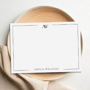 Tarjeta Pequeña Monograma Minimalista elegante moderno