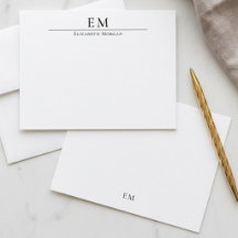 Monograma Minimalista Elegante Simple Negro Blanco