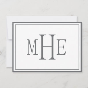 Tarjeta Pequeña Monograma minimalista gris