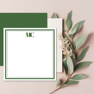 Tarjeta Pequeña Monograma Minimalista moderno de dos bordes de caz