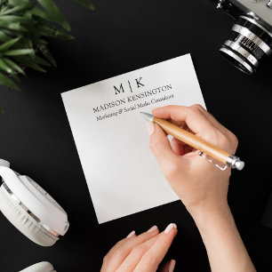 Tarjeta Pequeña Monograma minimalista o Agregar logotipo en plaza