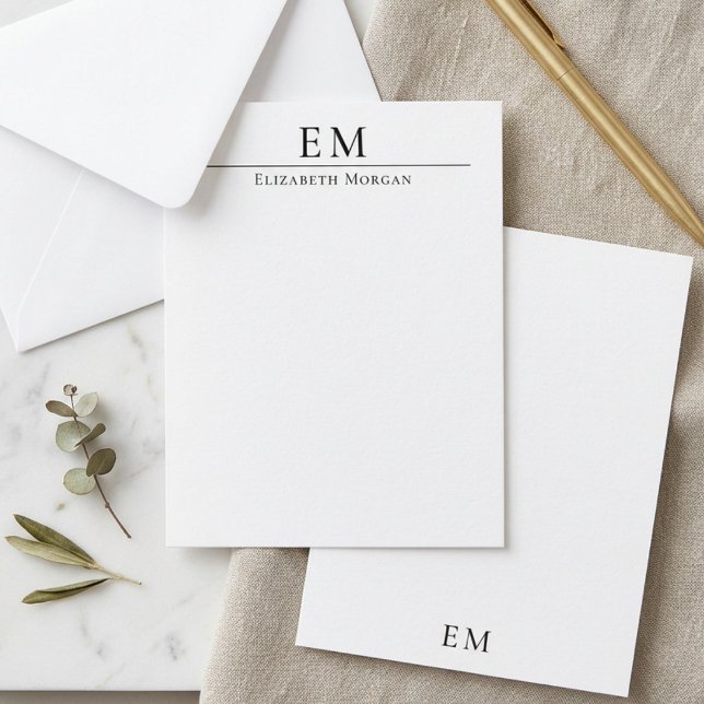 Tarjeta Pequeña Monograma Mínimo Elegante Profesional Vertical (Subido por el creador)