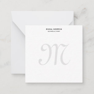 Tarjeta Pequeña Monograma moderno llano Minimalista simple