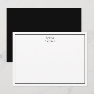 Tarjeta Pequeña Monograma moderno profesional nombre negro blanco