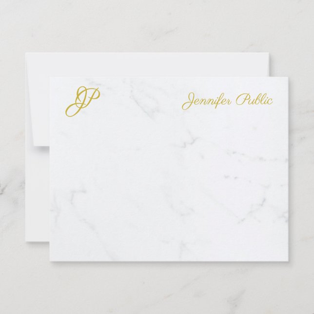 Tarjeta Pequeña Monograma moderno sencillo y elegante para ella (Anverso)