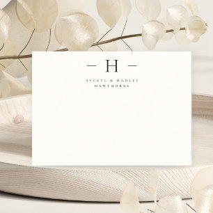 Tarjeta Pequeña Monograma moderno simple Pareja Stationery inicial