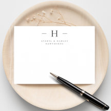 Monograma moderno simple Pareja Stationery inicial