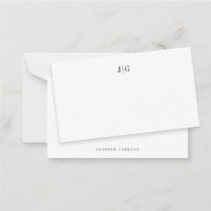 Tarjeta Pequeña Monograma moderno simple y elegante