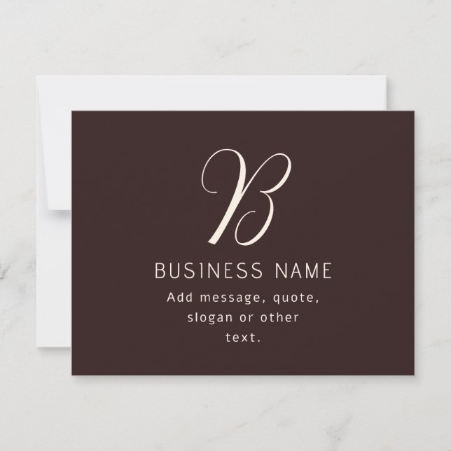Tarjeta Pequeña Monograma moderno y elegante de nombres de negocio (Anverso)