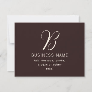 Tarjeta Pequeña Monograma moderno y elegante de nombres de negocio