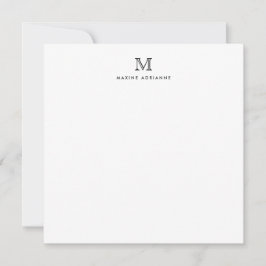 Tarjeta Pequeña Monograma negro clásico Minimalista clásico formal