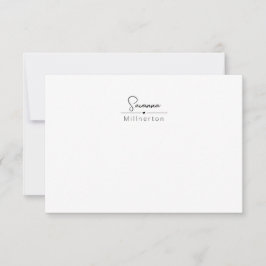 Tarjeta Pequeña Monograma Neutral Moderno Minimalista Elegante