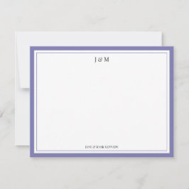 Tarjeta Pequeña Monograma personalizado clásico de pareja en lavan