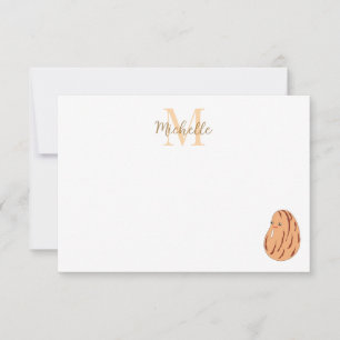 Tarjeta Pequeña Monograma Personalizado de Frijol Pinto de Dibujos