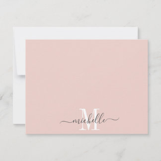 Tarjeta Pequeña Monograma personalizado Denominación de guión blan