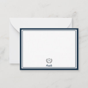 Tarjeta Pequeña Monograma Personalizado mínimo Nombre emblema Escu