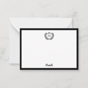 Tarjeta Pequeña Monograma Personalizado mínimo Nombre emblema Escu