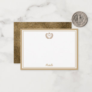 Tarjeta Pequeña Monograma Personalizado mínimo Nombre emblema Escu