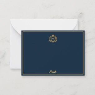 Tarjeta Pequeña Monograma Personalizado mínimo Nombre emblema Escu
