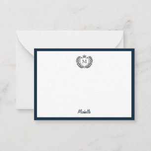 Tarjeta Pequeña Monograma Personalizado mínimo Nombre emblema Escu