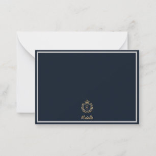 Tarjeta Pequeña Monograma Personalizado mínimo Nombre emblema Escu