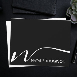 Tarjeta Pequeña Monograma personalizado personalizado con el nombr