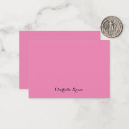 Tarjeta Pequeña Monograma Rosa Moderno Feminino Minimalista