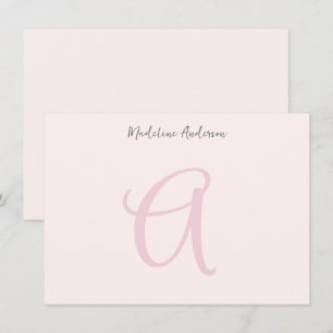Tarjeta Pequeña Monograma rosa Rubor Minimalista Girona