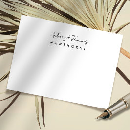 Tarjeta Pequeña Monograma sencillo moderno Boda de pareja