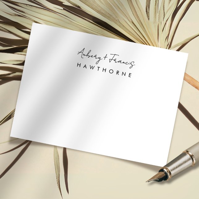 Tarjeta Pequeña Monograma sencillo moderno Boda de pareja (Subido por el creador)