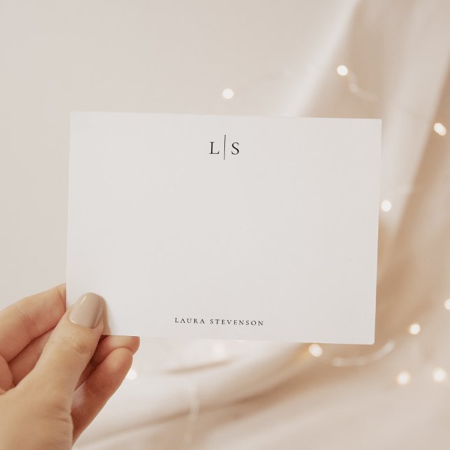 Tarjeta Pequeña Monograma sencillo moderno estreno de novias (Subido por el creador)