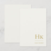 Monograma Simple Elegante Monogramado Marfil y Oro