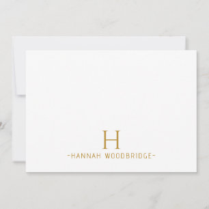 Tarjeta Pequeña Monograma simple Minimalista de oro moderno