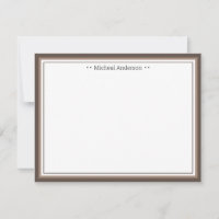 Monograma Simple Tan Borde Clásico Personalizado N