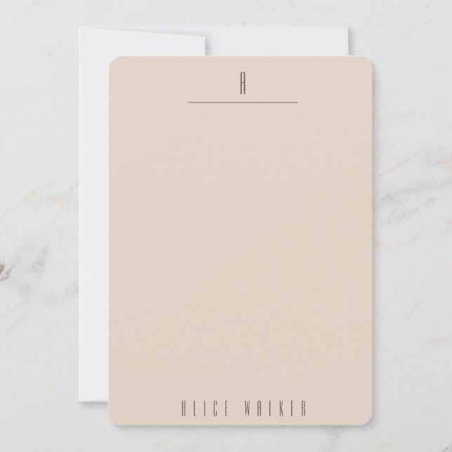 Tarjeta Pequeña monograma sofisticado moderno (Anverso)