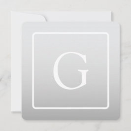 Tarjeta Pequeña Monograma sutil gradiente gris claro