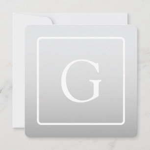 Tarjeta Pequeña Monograma sutil gradiente gris claro