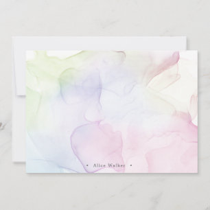 Tarjeta Pequeña monograma transparente de seda pastel Stationery
