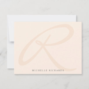 Tarjeta Pequeña Monograma y nombre Minimalista elegante y agudo