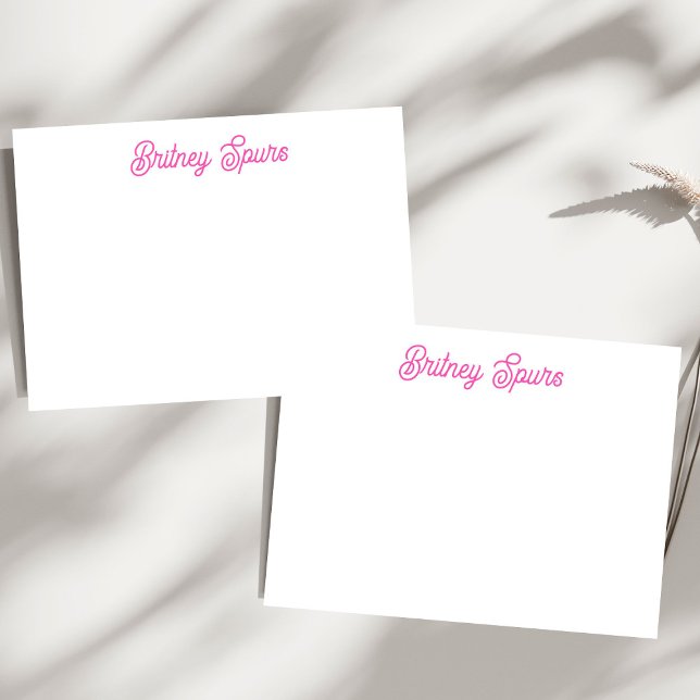 Tarjeta Pequeña Monograma y Nombre Personalizados Rosa Brillante M (Subido por el creador)