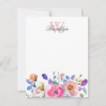 Monogramación de hojas Verde azuladas moradas rosa