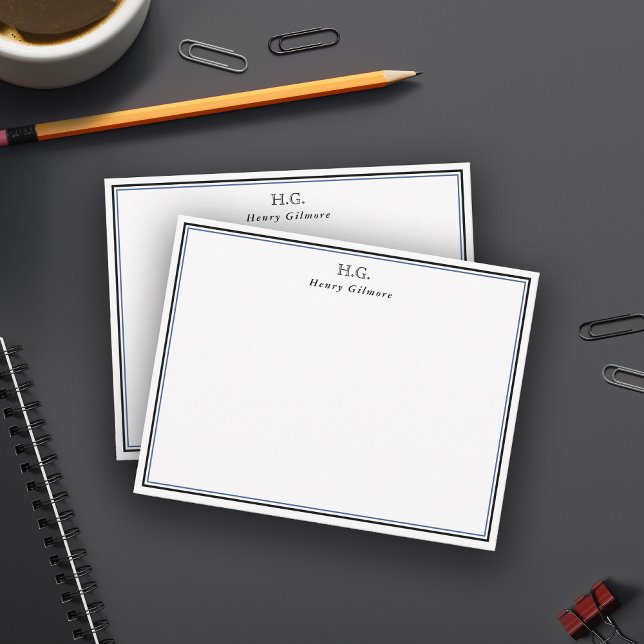 Tarjeta Pequeña Monogramado azul negro (Subido por el creador)