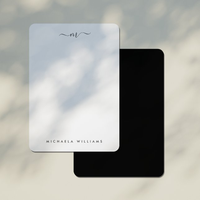 Tarjeta Pequeña Monogramado inicial y nombre moderno (Subido por el creador)