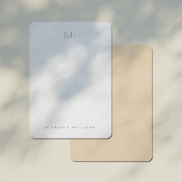 Tarjeta Pequeña Monogramado inicial y nombre sutiles moderno