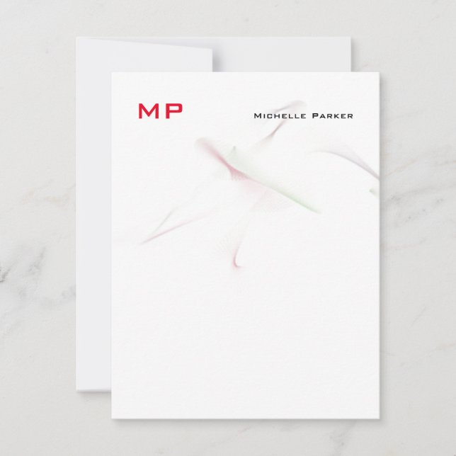 Tarjeta Pequeña Monogramado Profesional Llanto Minimalista (Anverso)