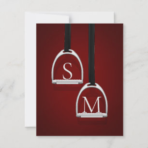 Tarjeta Pequeña Monogramado Stirrup Irones Red Ecuestre oscuro