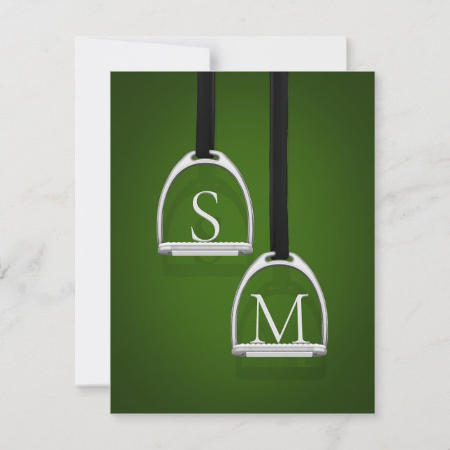 Tarjeta Pequeña Monogramado Stirrup Irons Hunter Equitación Ecuest (Anverso)